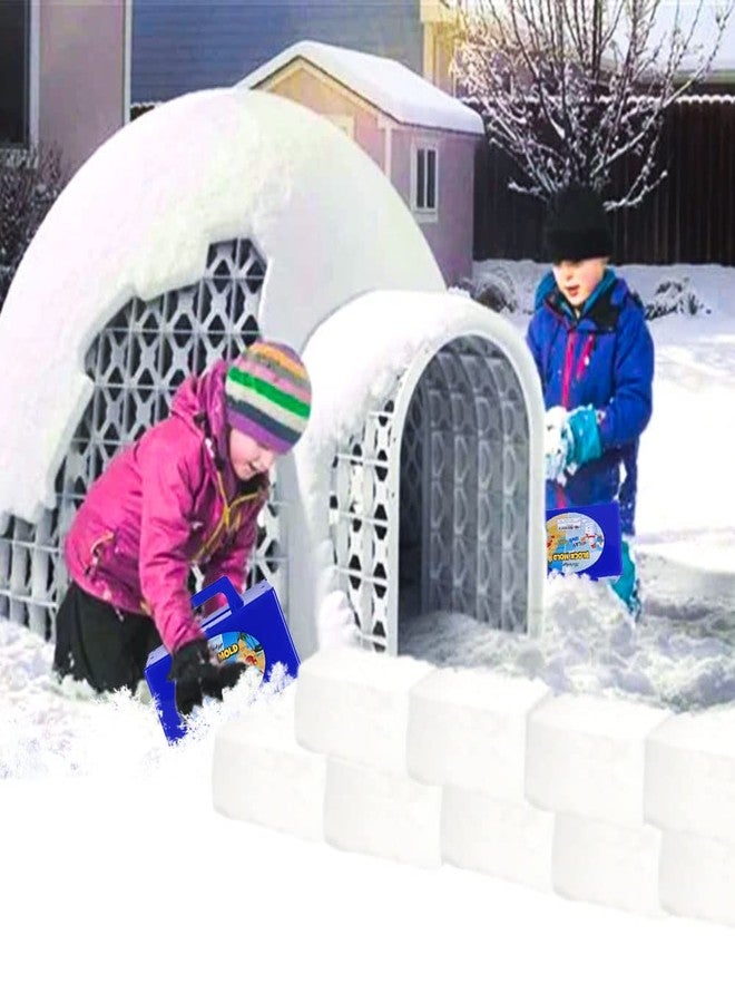 Holady Snow Fort Building Block, Snow Brick Maker and Sand Castle Mold, Beach and Snow Toys Kits for Kids, Outdoor Winter and Summer Fun Set Toys-Blue - Image 4
