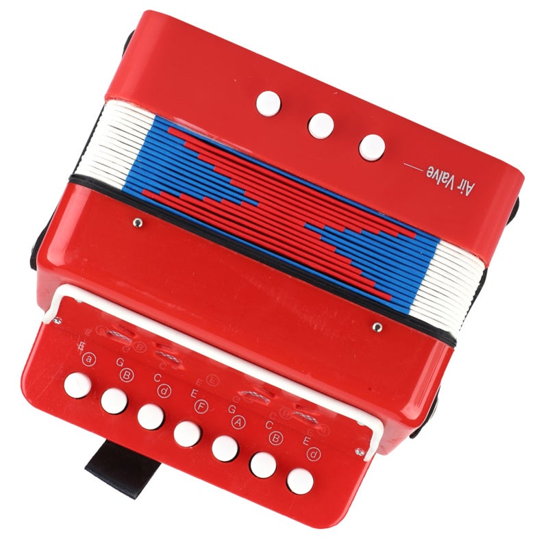 Mini Accordion Toy 7-Key 2 Bass Buttons Compact Size Produces Real Sounds - Sturdy Construction Safe Non-Toxic Materials Toy Accordion for Kids Beginners - Image 2