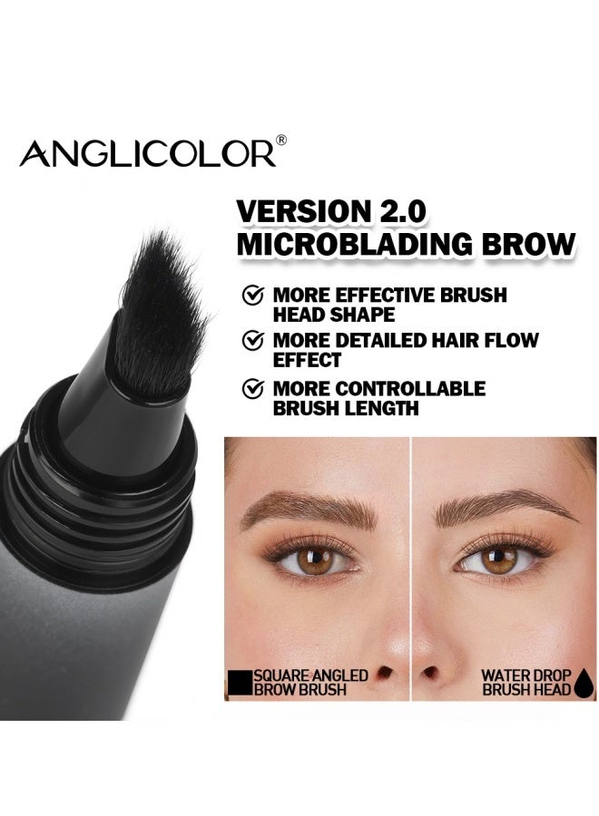 Anglicolor Women's Eyebrow Pencil, Press-Type Fine Brush Eyebrow Pencil, Square Angled Pencil, Easy to Apply, Waterproof and Smudge-Proof, Natural and Realistic Eyebrow Shape With Defined Individual Hairs (#03 auburn) - Image 2