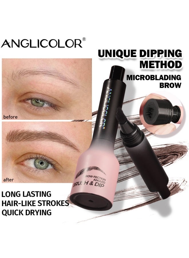 Anglicolor Women's Eyebrow Pencil, Press-Type Fine Brush Eyebrow Pencil, Square Angled Pencil, Easy to Apply, Waterproof and Smudge-Proof, Natural and Realistic Eyebrow Shape With Defined Individual Hairs (#03 auburn) - Image 5