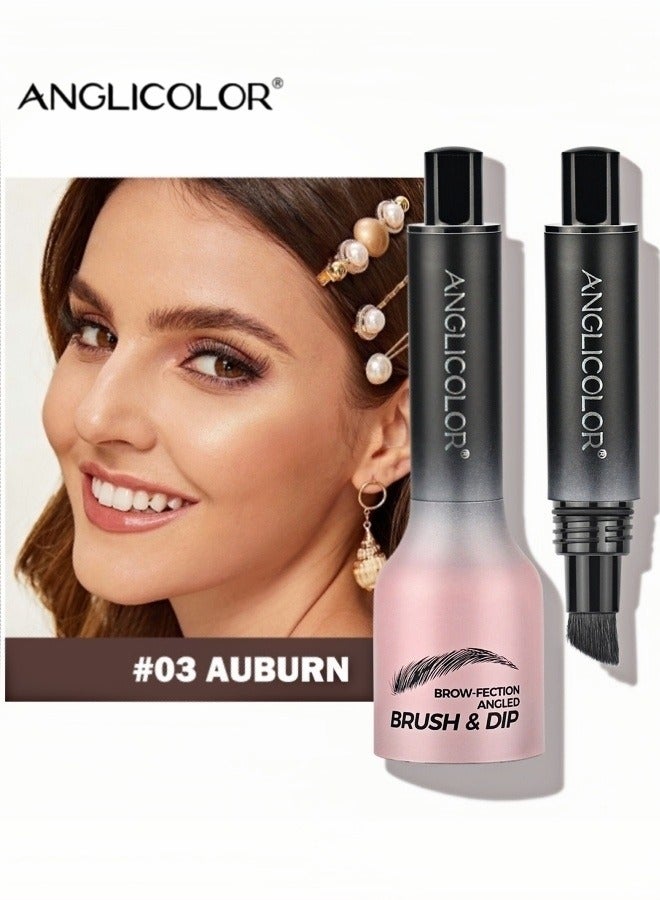 Anglicolor Women's Eyebrow Pencil, Press-Type Fine Brush Eyebrow Pencil, Square Angled Pencil, Easy to Apply, Waterproof and Smudge-Proof, Natural and Realistic Eyebrow Shape With Defined Individual Hairs (#03 auburn) - Image 1