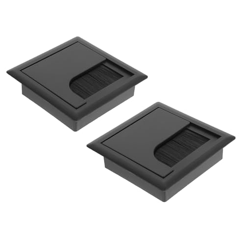 Zytiqt 2Pcs Cable Manager, Wire Cover for Desk, Under Desk Cable Management Tray, Wire Organizer for Table, Black Cable Manager Box - Image 1