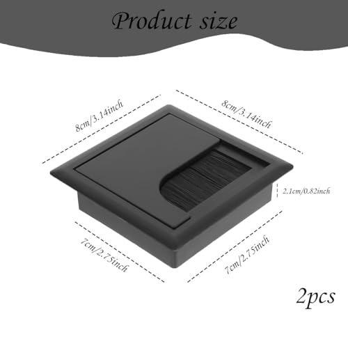 Zytiqt 2Pcs Cable Manager, Wire Cover for Desk, Under Desk Cable Management Tray, Wire Organizer for Table, Black Cable Manager Box - Image 2