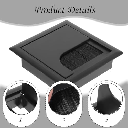 Zytiqt 2Pcs Cable Manager, Wire Cover for Desk, Under Desk Cable Management Tray, Wire Organizer for Table, Black Cable Manager Box - Image 3