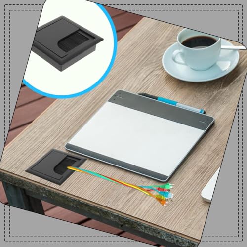 Zytiqt 2Pcs Cable Manager, Wire Cover for Desk, Under Desk Cable Management Tray, Wire Organizer for Table, Black Cable Manager Box - Image 5