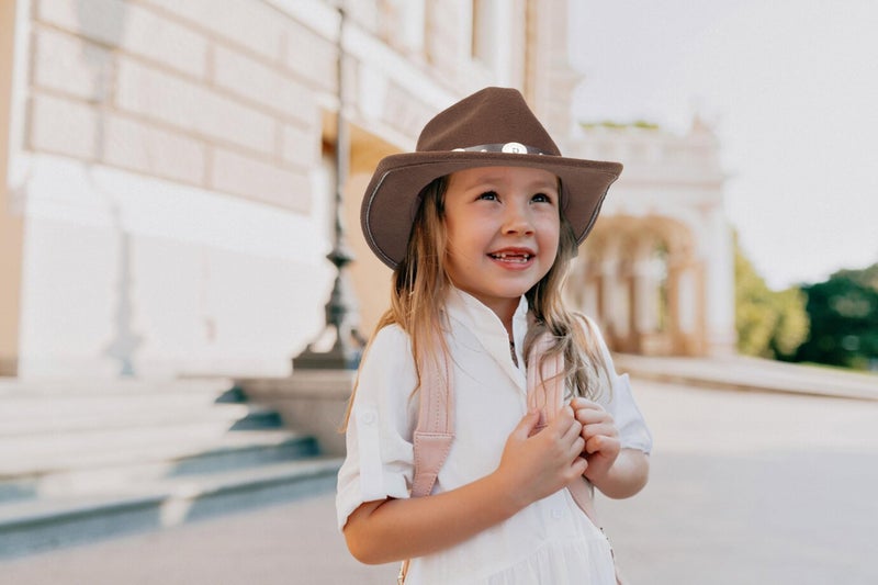 UTOWO Kids Western-Cowboy-Hat Felt-Cowgirl-Hat for Little Kids Wide Brim Fedora Hats - Image 2