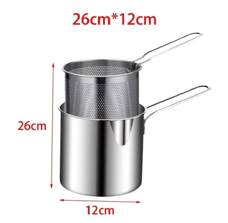 BYRM Stainless Steel Deep Frying Strainer Oil Basket with French Fries Basket Fry Pan Food Strainer Colander Potato Chips Rack Mini Mesh Pot FREEPOTATO Chips CUTTEER - Image 5