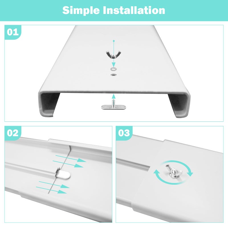 MQIDLFE Portable Air Conditioner Kit Adjustable Window Seal with 5.9â€ Diameter 59 Inch Length Exhaust Hose for Horizontal&Vertical Window - Image 4