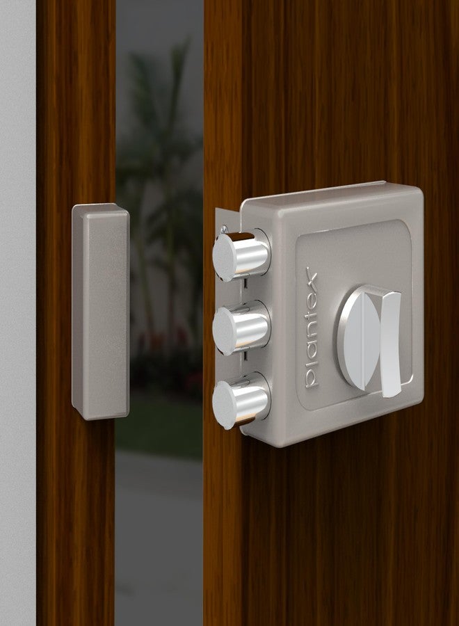 Plantex Heavy Duty Tri Bolt Lock with Key & Knob for Main Door/Suitable on Single Door for Home,Office,Hotel - Pack of 1 (Matt) - Image 1