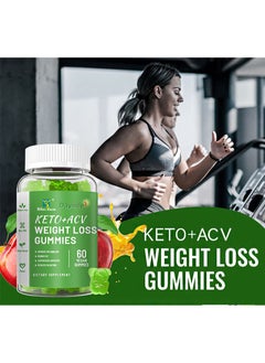 Daynee 60 Vegan Gummies Keto+ACV Weight Loss Gummies，Improve Metabolism Burns FAT，Suppresses Appetite  - Image 2