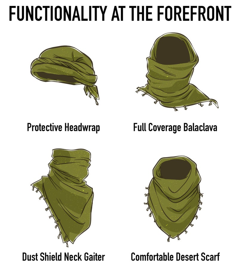Rothco Shemagh Tactical Desert Keffiyeh Scarf â€“ Outdoor Camping Survival Essential - Image 3