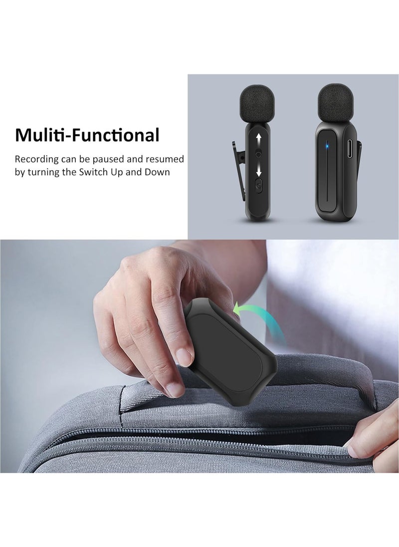 LAESO - 2 Pcs Wireless Lavalier Microphone for iPhone iPad Android with Charging Case 7H Clip on Lapel Microphone Wireless for Video Recording Vlogging, YouTube, Interview, 3 Mode Denoise, 70ft - Image 1