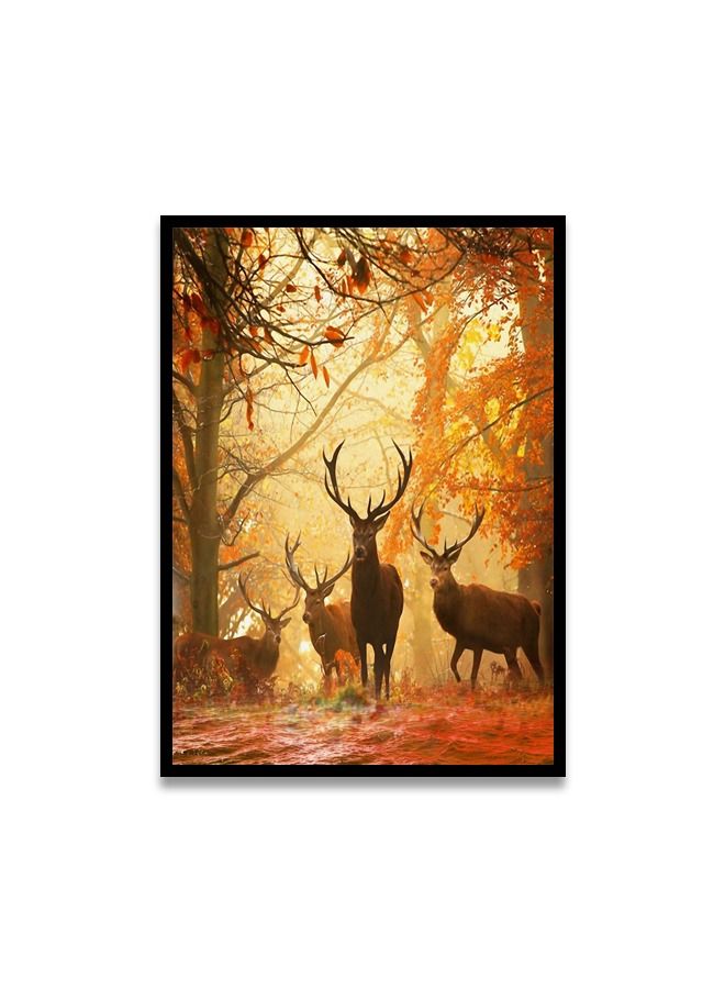 Marktna Canvas Wall Art For Wall Decoration Deer Design With A Hollow Black Frame Size 120x80cm One Piece - Image 2