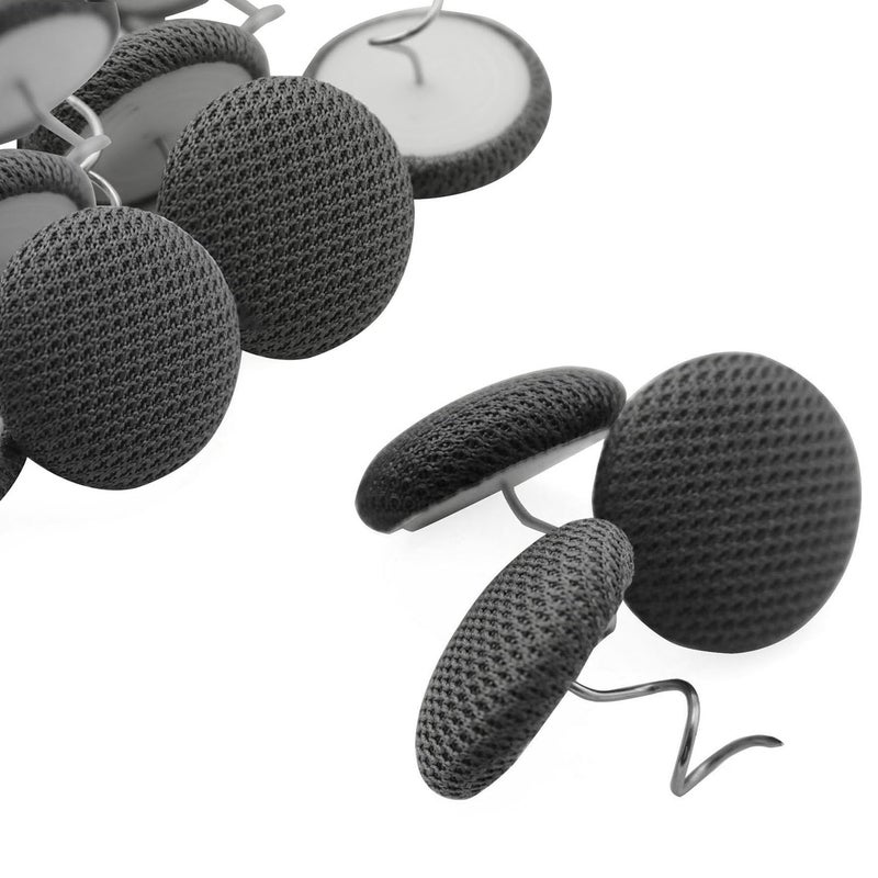 XGNG 12PCS Gray Fabric Covered Button Twist Pins Dust Ruffle Pins Twist Pins for Slipcovers Headliners Sofa Upholstery Armchair Caddies BedSofa Skirts Pins