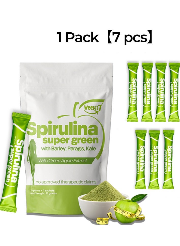 Weekit7 Spirulina Powder with Green Apple Extract Anti-inflammatory Immune-boosting & Cholesterol-lowering