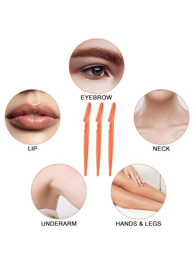 general 12 Pcs Eyebrow Razors, Face Razors Multipurpose, Exfoliating Dermaplaning Tools, Eyebrow Trimmers Shaver with Safety Cover, Facial Hair Removal for Women Men Body Use - Image 2