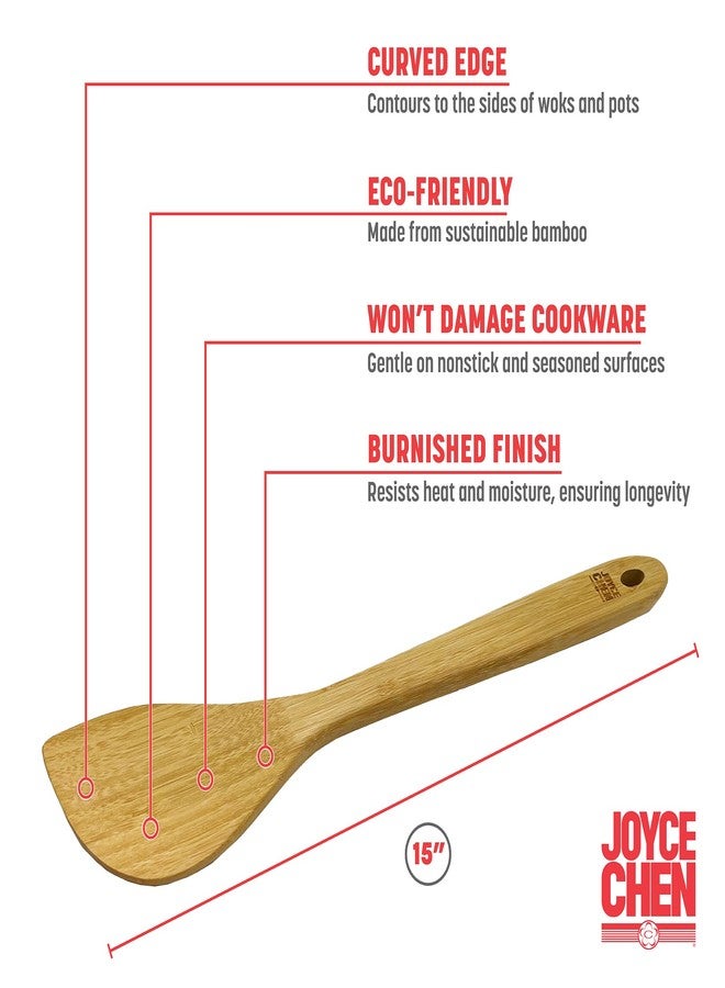 Joyce Chen Burnished Bamboo Wok Spatula, 15-Inch - Image 5