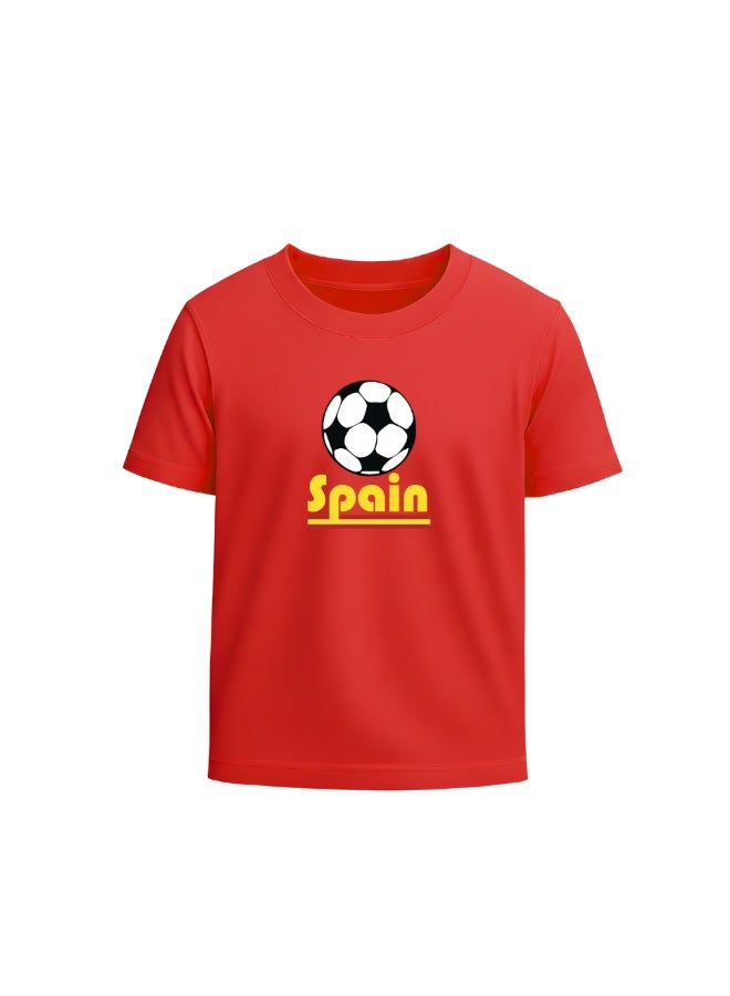 PRINTSHOP4ME Spain Unisex Adult T-Shirt - Short Sleeve Round Neck Cotton Tshirt for Men and Women - Soft and Comfortable - Gift for Football Fans - Image 1