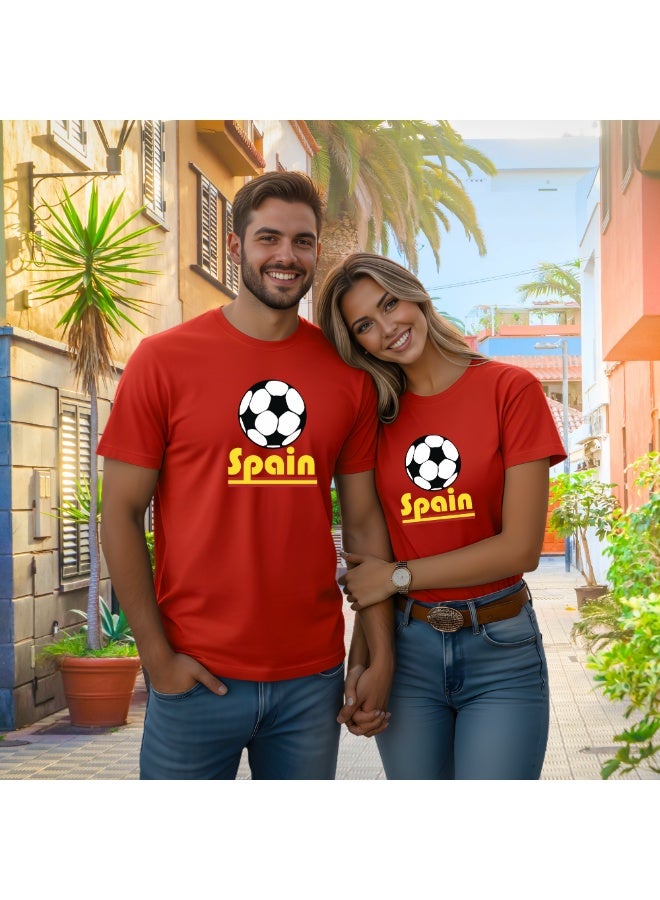 PRINTSHOP4ME Spain Unisex Adult T-Shirt - Short Sleeve Round Neck Cotton Tshirt for Men and Women - Soft and Comfortable - Gift for Football Fans - Image 4