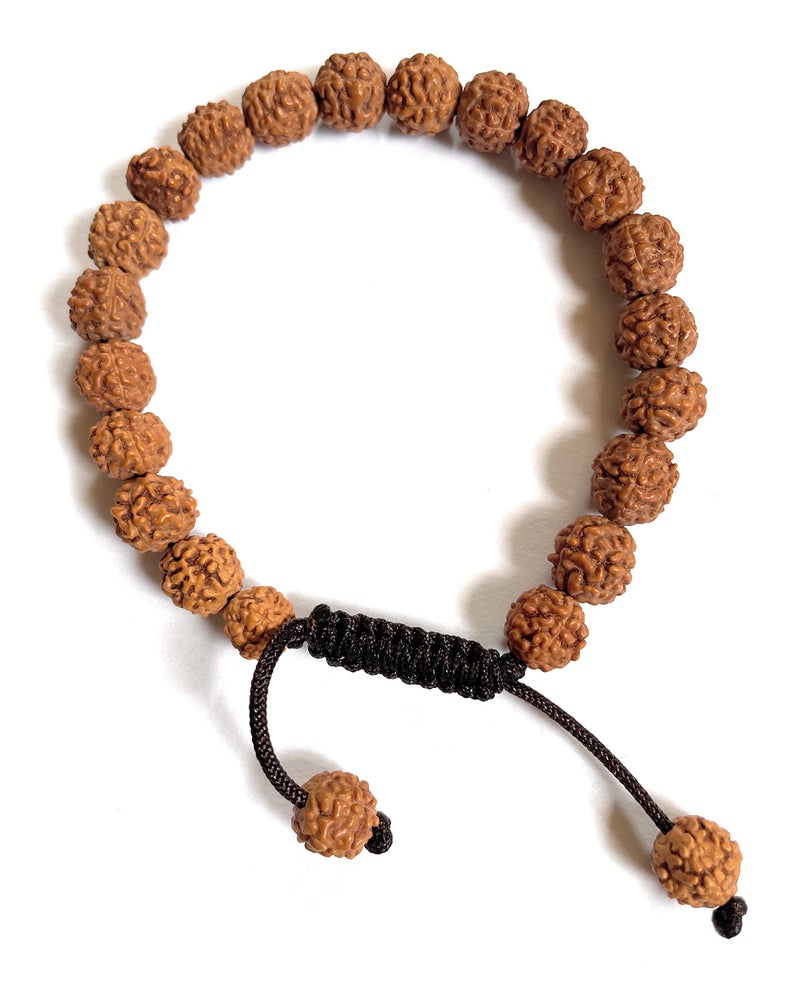 Hands Of Tibet Tibetan Mala Rudraksha Wrist Mala/Bracelet for Meditation (Plain) - Image 1
