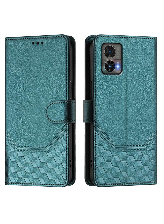 erorex Case For Motorola Edge 30 Neo Honeycomb Embossing RFID Leather Phone Case - Image 2