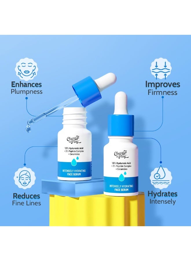 Chemist At Play Hyaluronic Acid Face Serum | With 1.5% Hyaluronic Acid Complex, 3% Peptides & Ceramides | Intensely Hydrates | Restores Firm & Plump Skin | Strengthen Skin Barrier | 30ml - Image 2