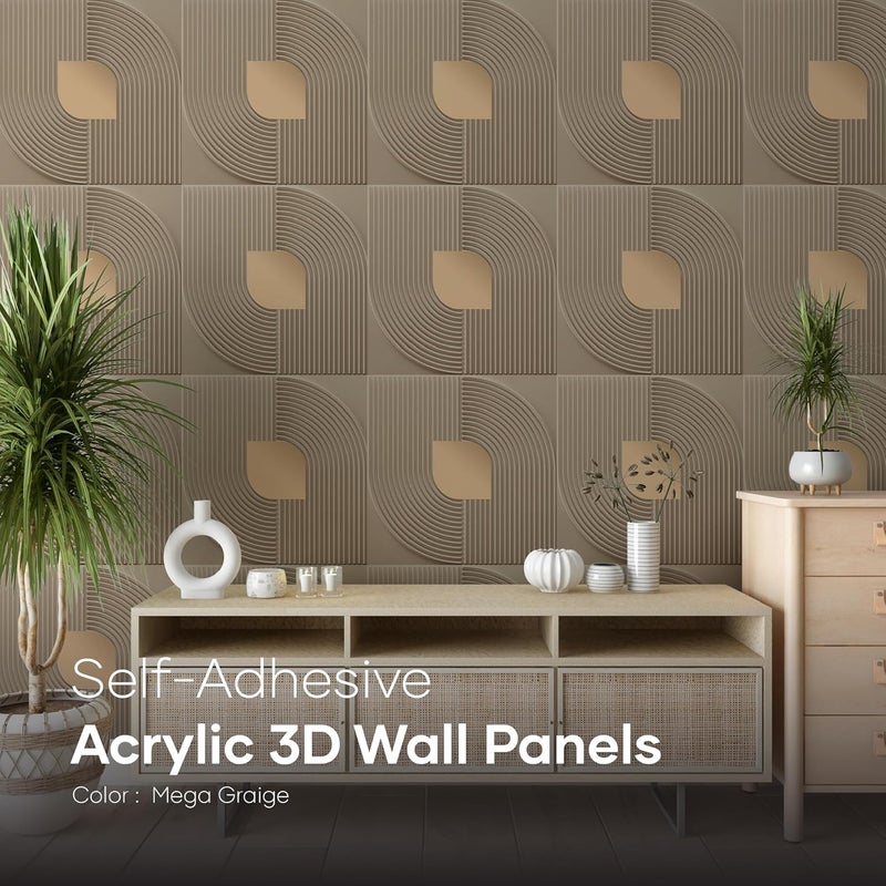 ELEVATE INTERIOR Pack of 12 PCS Sticker Acrylic Mirror PVC 3D Wall Panels | Self Glue Walls for Home, Office, Restaurant | Cover Area 32.4 Sq. Ft. - Image 4