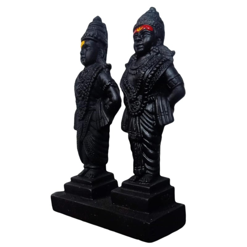 OM SAI Gifts Lord Vitthal Rakhumai Stand ldol Statue of God VitthalRukhmai Murti for Pooja Room Home Temple Decor Offices 5 Inch Black - Image 2