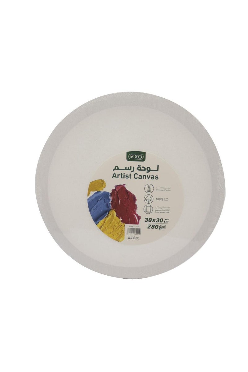 روكو قماش مشدود دائري بلمسة نهائية خشنة 30 × 30 سم