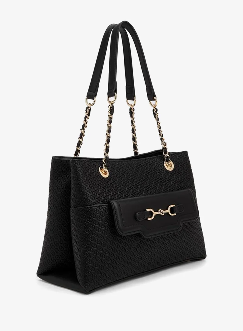 سيليست Monogram Embossed Tote Bag With Double Handles
