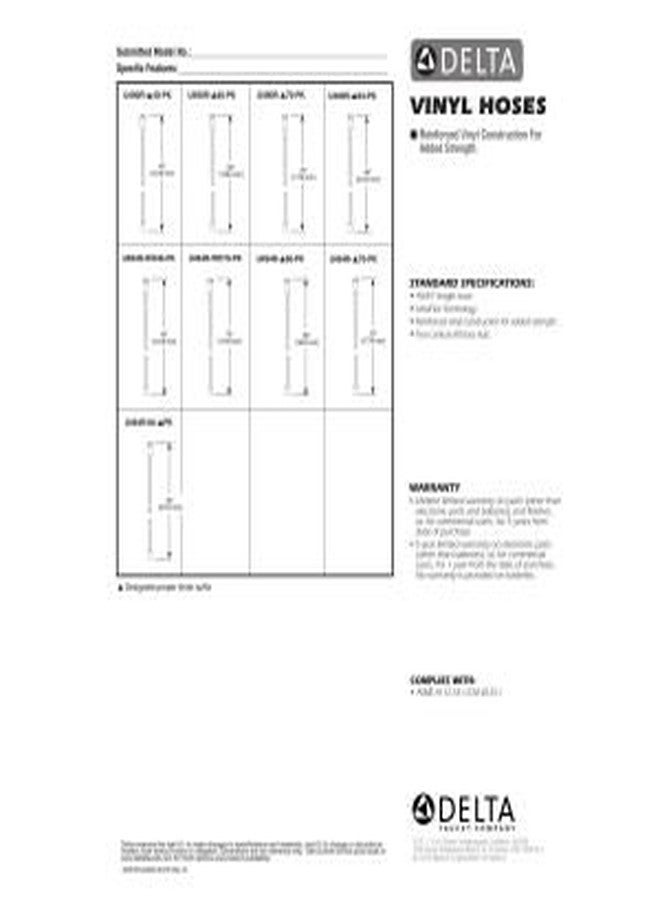 Delta Faucet U494R-60-PK 60-Inch UltraFlex R White/Chrome Ribbon Hose, Chrome - Image 2