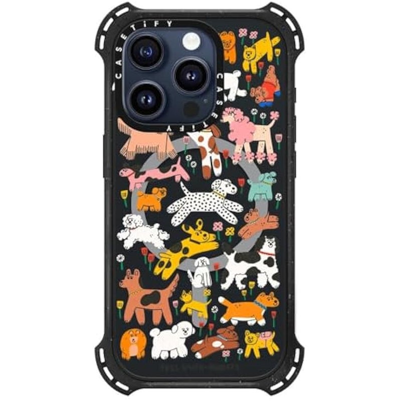 Casetify Bounce iPhone 15 Pro Case 【6X Military Grade Drop Tested / 21.3ft Drop Protection/Compatible with Magsafe】 - Dogs - Triple Black - Image 2