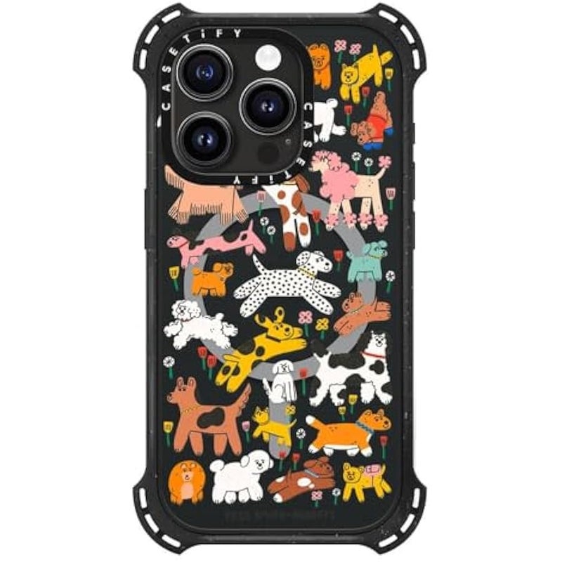 Casetify Bounce iPhone 15 Pro Case 【6X Military Grade Drop Tested / 21.3ft Drop Protection/Compatible with Magsafe】 - Dogs - Triple Black - Image 4
