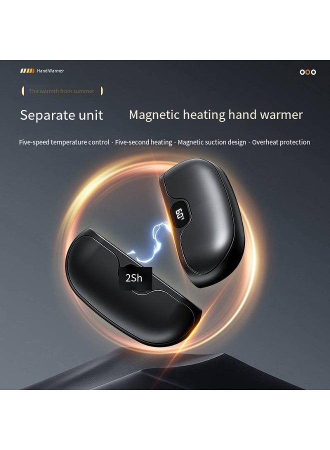 general Hand Warmer, 2 Pack Rechargeable Hand Warmers, Pocket Warmer, Electric Magnetic Hand Warmers with 5 Heat Levels, Portable USB Hand Warmer with Long-Lasting Heat, Heater Therapy, Idea Gifts for Winter - Image 2