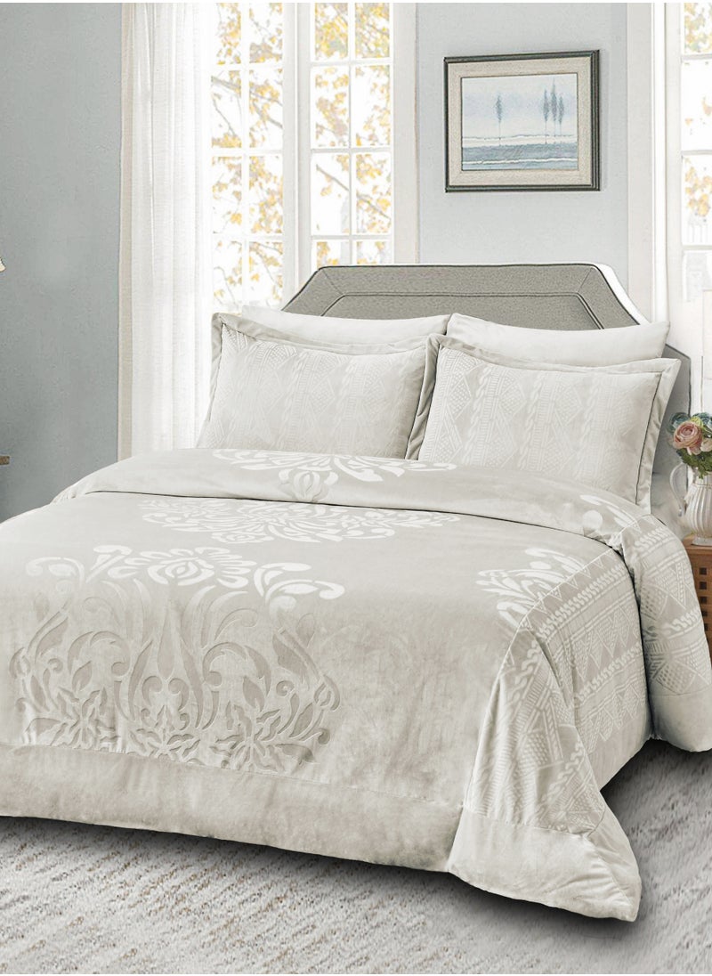 Master Home Textile - Velvet Comforter Sets, 5 Pcs Single Size, Fits 120 x 200 cm Single Size Bed, With Removable Filling, Soft, Warm - Image 1