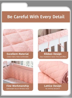 Moovant Baby Crib, Rail Guard, Protective Thicken Soft Guard Crib, Rail Sleeve, Cot Wrap Padded Bed Fence Cover, Rail Guard Protector, Pink, 190*30cm  - Image 2