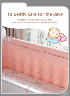 Moovant Baby Crib, Rail Guard, Protective Thicken Soft Guard Crib, Rail Sleeve, Cot Wrap Padded Bed Fence Cover, Rail Guard Protector, Pink, 190*30cm  - Image 5