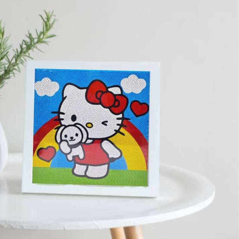 BLiSS HUES 5D Unicorn Diamond Painting Kits for Kids with Wooden Frame Cute Animal Art and Crafts for Kids Ages 612 Diamond Painting Frame Kitty Diamond Art