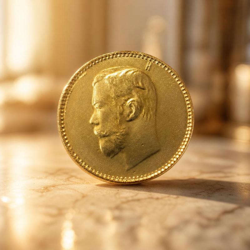 Russian Commemorative Coin 18.5mm Golden Metal Coin Replica - Vintage Style Handicraft Collectible Coin Souvenir for History Enthusiasts - Image 2