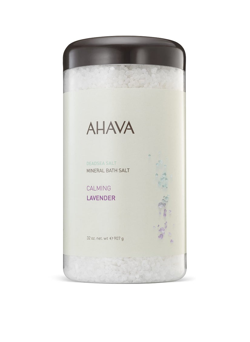 AHAVA AHAVA Dead Sea Mineral Bath Salt, Calming Lavender - Intense Relaxation for Body & Mind, Elevates Moisture, Softens & Eases Sore Muscles, Enriched by Exclusive Dead Sea Salt & Osmoter blend, 32 Oz 