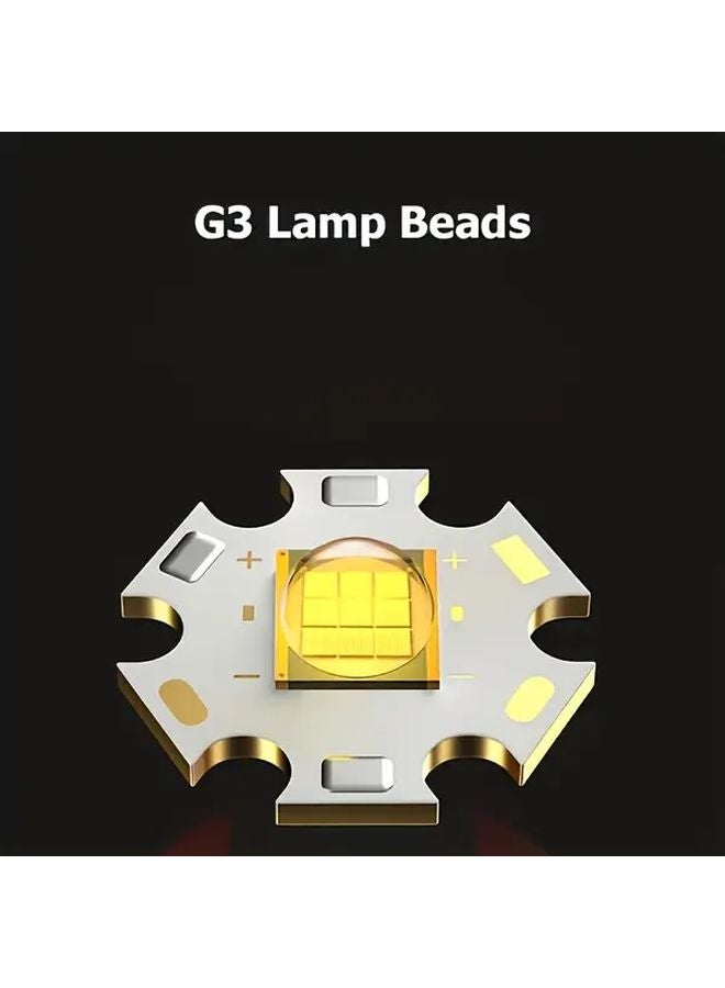 Smiling Shark 617B Black Rechargeable LED Flashlight High Power 3 Modes Portable USB Emergency Torch - Image 5