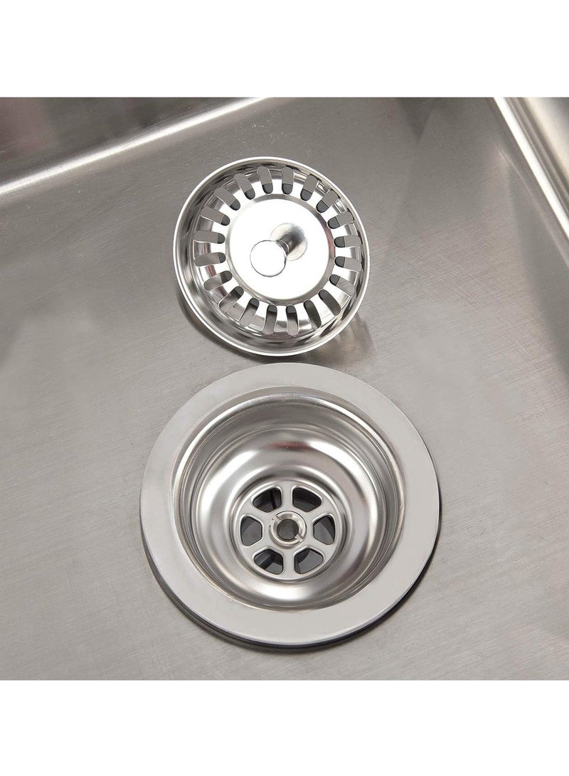 Captaintech Kitchen Sink Waste Collection, Stainless Steel Kitchen Sink Basket Strainer and Square Basket Waste with Overflow Head with PVC Pipe 1½" (114mm) - Image 3