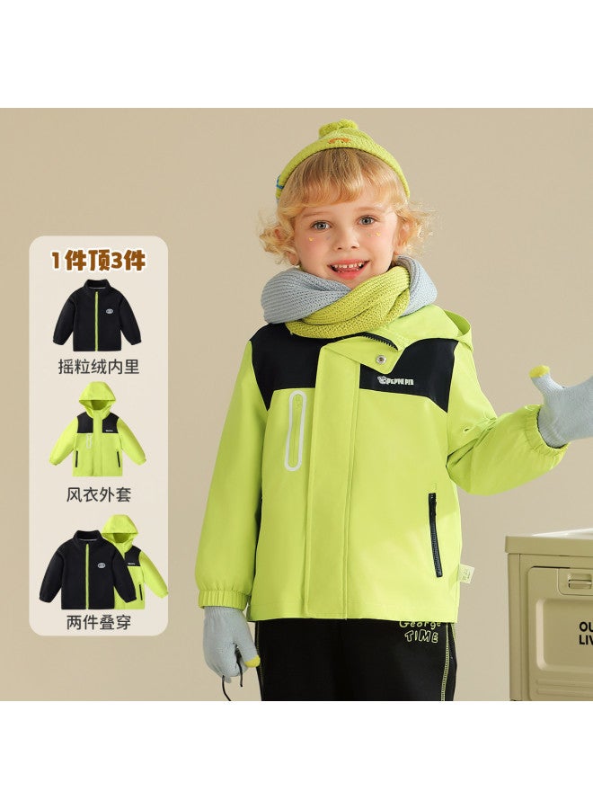 peppa Pig Spring Windproof Warm Hooded Jacket For Boys & Girls - Infant Outdoor Casual Coat - Image 2