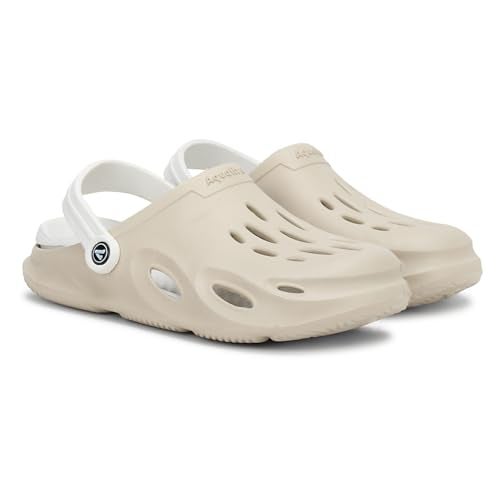 Aqualite Mens Beige & Cream Anti-Skid Clogs - Image 1