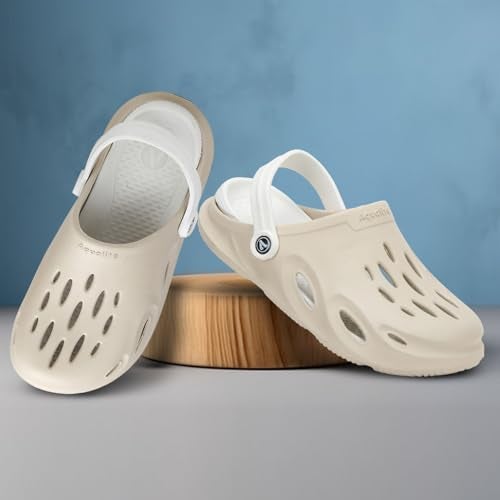Aqualite Mens Beige & Cream Anti-Skid Clogs - Image 2