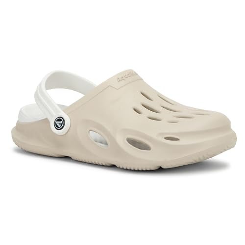 Aqualite Mens Beige & Cream Anti-Skid Clogs - Image 3