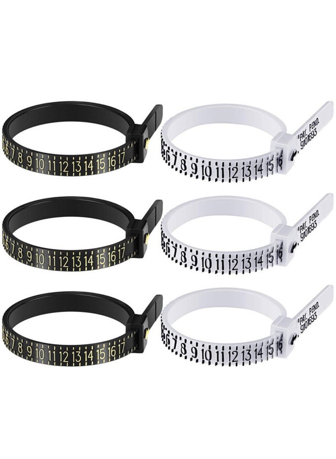 Ring Measuring Ring Measuring Tape Measurement Tool Finger Size Standard Soft Ruler Belt Style Plastic Large Small Size Tool-Model:Ring Strip English Black Without Logo  - Image 2