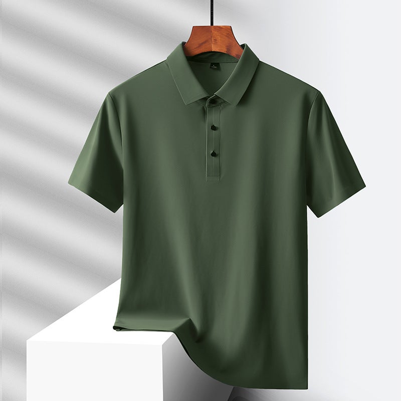 Pierre Cardin Manufacturer Has Been Blooming, Selected Popular Ice Silk Polo Shirt, Short-Sleeved Men'S Summer 2024 Light And Breathable Style - Image 5