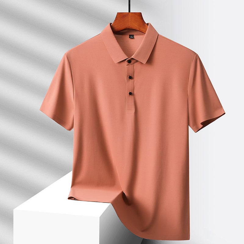 Pierre Cardin Manufacturer Has Been Blooming, Selected Popular Ice Silk Polo Shirt, Short-Sleeved Men'S Summer 2024 Light And Breathable Style - Image 1