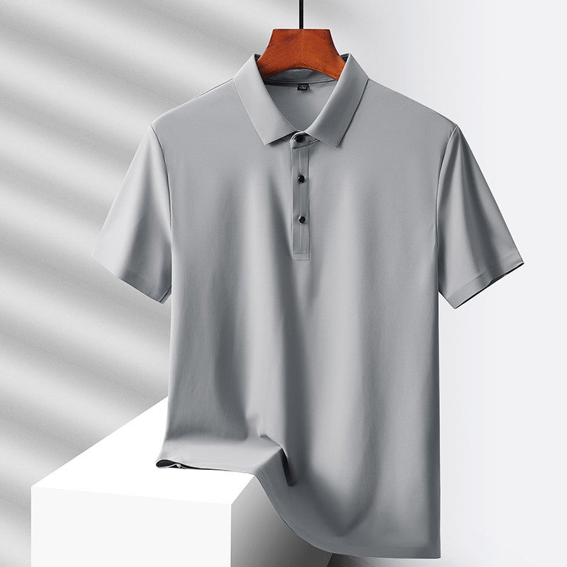 Pierre Cardin Manufacturer Has Been Blooming, Selected Popular Ice Silk Polo Shirt, Short-Sleeved Men'S Summer 2024 Light And Breathable Style - Image 2